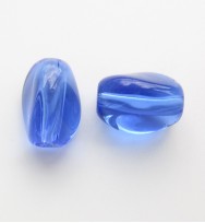 Twist Glass Ovals 13mm ~ Blue