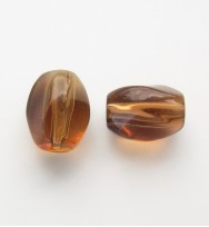 Twist Glass Ovals 13mm ~ Brown