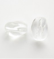 Twist Glass Ovals 13mm ~ Clear