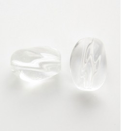 Twist Glass Ovals 13mm ~ Clear