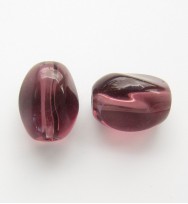 Twist Glass Ovals 13mm ~ Crimson