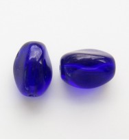 Twist Glass Ovals 13mm ~ Dark Blue