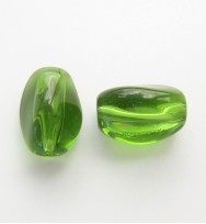 Twist Glass Ovals 13mm ~ Dark Green