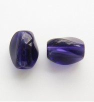 Twist Glass Ovals 13mm ~ Dark Purple
