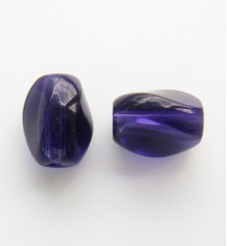 Twist Glass Ovals 13mm ~ Dark Purple