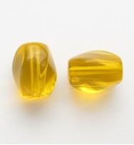 Twist Glass Ovals 13mm ~ Dark Yellow