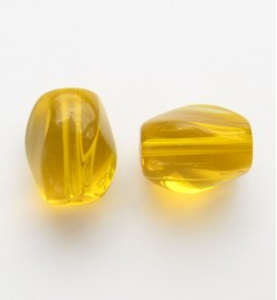 Twist Glass Ovals 13mm ~ Dark Yellow