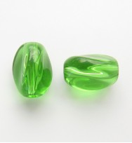 Twist Glass Ovals 13mm ~ Green