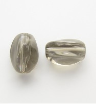 Twist Glass Ovals 13mm ~ Grey