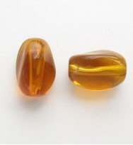 Twist Glass Ovals 13mm ~ Light Amber