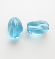 Twist Glass Ovals 13mm ~ Light Aqua