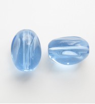 Twist Glass Ovals 13mm ~ Light Blue