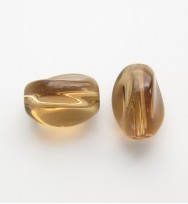 Twist Glass Ovals 13mm ~ Light Brown