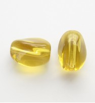 Twist Glass Ovals 13mm ~ Light Yellow