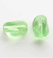 Twist Glass Ovals 13mm ~ Pale Green