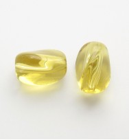 Twist Glass Ovals 13mm ~ Pale Yellow