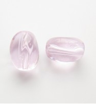 Twist Glass Ovals 13mm ~ Pink