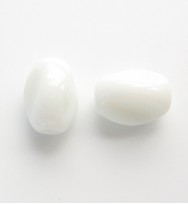 Twist Glass Ovals 13mm ~ White
