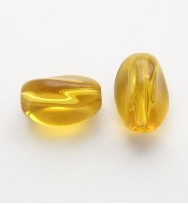 Twist Glass Ovals 13mm ~ Yellow