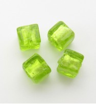 Silver Foil 6mm Cubes ~ Green