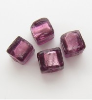Silver Foil 6mm Cubes ~ Purple