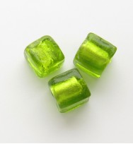 Silver Foil 8mm Cubes ~ Green