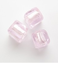 Silver Foil 8mm Cubes ~ Pink