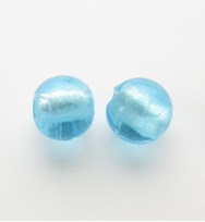 Silver Foil 10mm Rounds ~ Aqua