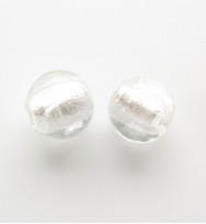Silver Foil 10mm Rounds ~ White