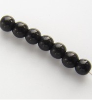Smooth Glass Beads 4mm ~ Black