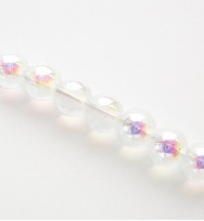 Smooth Glass Beads 4mm ~ Clear AB