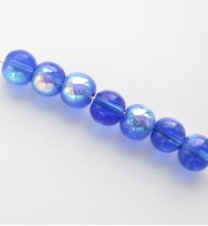 Smooth Glass Beads 4mm ~ Dark Blue AB