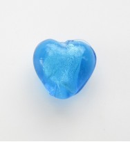 Silver Foil 12mm Hearts ~ Blue