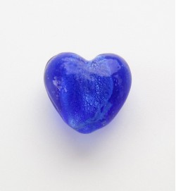 Silver Foil 12mm Hearts ~ Dark Blue