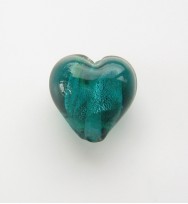 Silver Foil 12mm Hearts ~ Dark Green