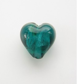 Silver Foil 12mm Hearts ~ Dark Green