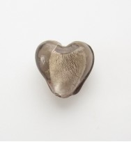 Silver Foil 12mm Hearts ~ Grey