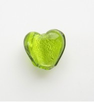 Silver Foil 12mm Hearts ~ Lime