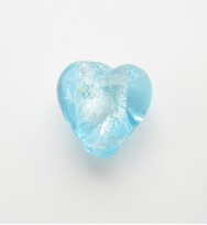 Silver Foil 12mm Hearts ~ Light Aqua