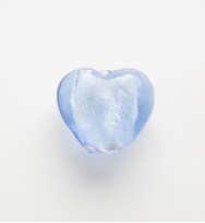 Silver Foil 12mm Hearts ~ Light Blue