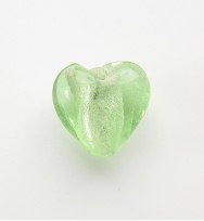 Silver Foil 12mm Hearts ~ Light Green