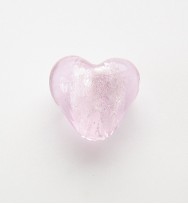 Silver Foil 12mm Hearts ~ Pink