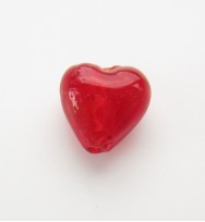 Silver Foil 12mm Hearts ~ Red
