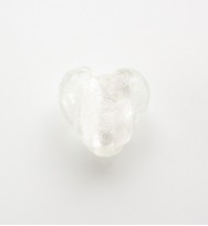 Silver Foil 12mm Hearts ~ White