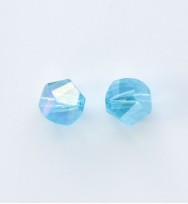 Faceted Helix 7mm Crystal Beads ~ Aqua