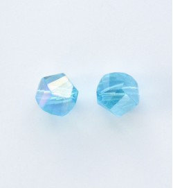 Faceted Helix 7mm Crystal Beads ~ Aqua