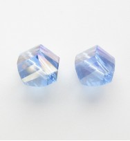 Faceted Helix 7mm Crystal Beads ~ Blue