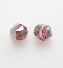 Faceted Helix 7mm Crystal Beads ~ Crimson