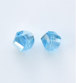 Faceted Helix 7mm Crystal Beads ~ Dark Aqua