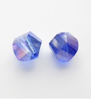 Faceted Helix 7mm Crystal Beads ~ Dark Blue